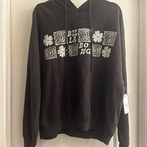 Billabong Black and White Graphic Hoodie size Women’s large